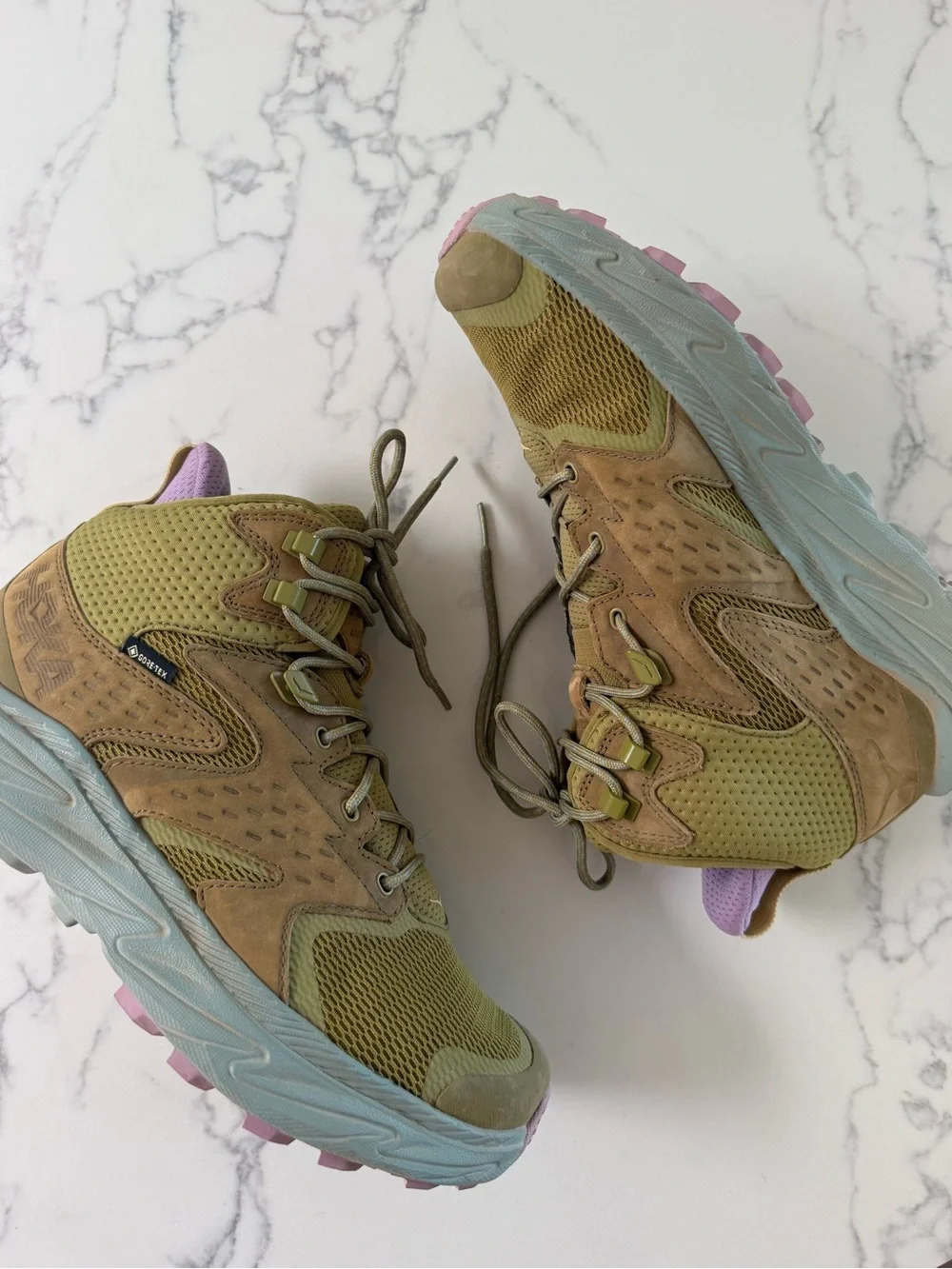 HOKA Anacapa 2 Mid GTX Hiking Boots - Green Moss / Agave - Women's Size 9.5B